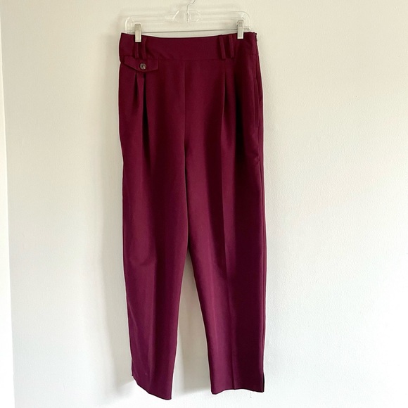 ASOS burgundy high waisted balloon pants - Picture 4 of 7